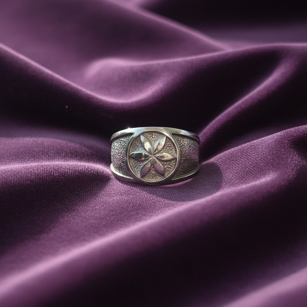 Flower of Life - Pure Silver Ring