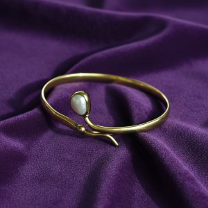 Brass Pearl Bangle